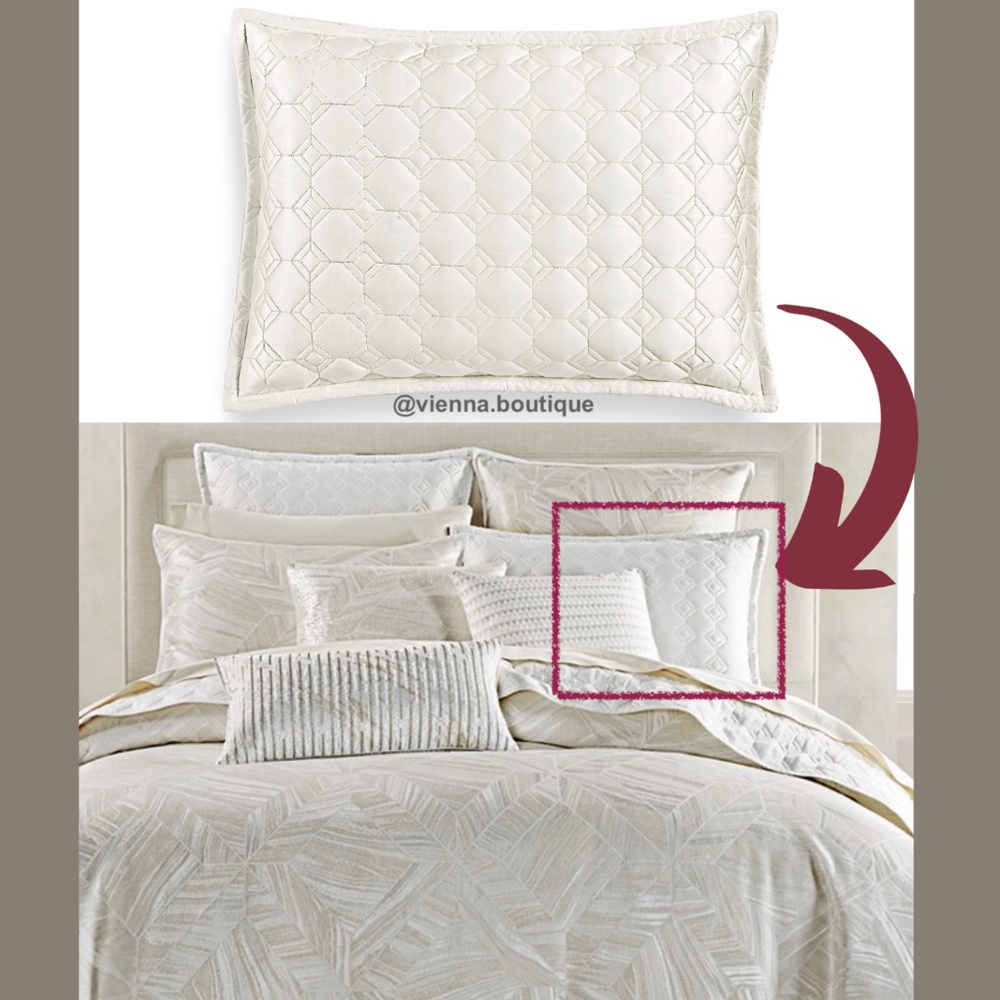NEW Hotel Collection Alabastar Quilted (1) Standard Sham Pillow - Picture 12 of 12